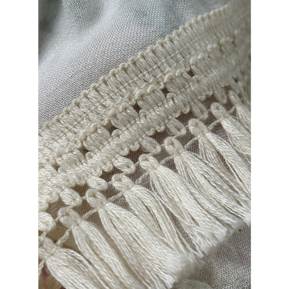 Boho Fringe Kimono Duster Cardigan Open Front Beach Cover Up Festival Resort - Picture 10 of 11